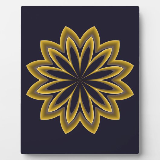 Abstracte Gouden Bloem Fotoplaat (Voorkant)