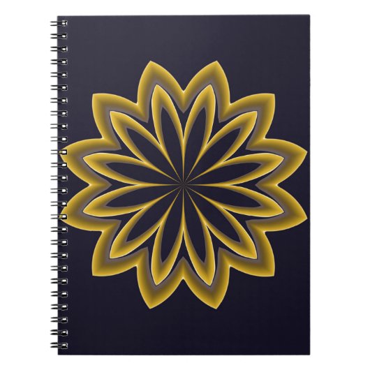 Abstracte Gouden Bloem Notitieboek (Voorkant)