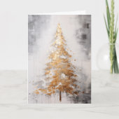 Abstracte Gouden Boom Kerst Kaart (Voorkant)