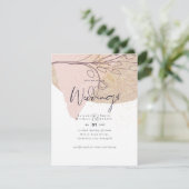 Abstracte gouden bruiloft nodigt goedkope budgette kaart (Staand voorkant)