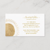 Abstracte gouden cirkel handgemaakte sieraden visitekaartje (Achterkant)