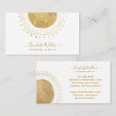 Abstracte gouden cirkel handgemaakte sieraden visitekaartje (Voorkant / Achterkant)