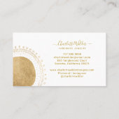 Abstracte gouden cirkel handgemaakte sieraden visitekaartje (Achterkant)