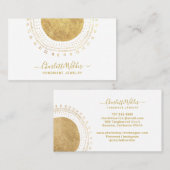 Abstracte gouden cirkel handgemaakte sieraden visitekaartje (Voorkant / Achterkant)