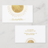 Abstracte gouden cirkel zonnestralen contactkaartje (Voorkant / Achterkant)