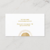 Abstracte gouden cirkel zonnestralen contactkaartje (Achterkant)