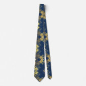 Abstracte gouden en blauwe stropdas (Voorkant)