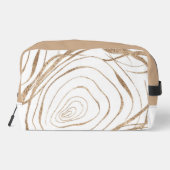 Abstracte gouden en witte wervelende lijnen toilettasje (Achterkant)