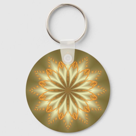 Abstracte gouden en zilverbloem voor kerstmis sleutelhanger (Voorkant)