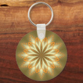 Abstracte gouden en zilverbloem voor kerstmis sleutelhanger (Voorkant)