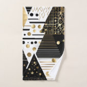 abstracte gouden en zwarte driehoeken badhanddoek bad handdoek (Handdoek)