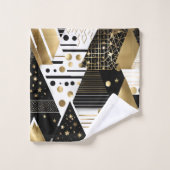 abstracte gouden en zwarte driehoeken badhanddoek bad handdoek (Wasdoekje)