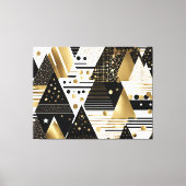 abstracte gouden en zwarte driehoeken canvas print (Voorkant)