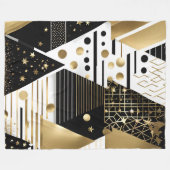 abstracte gouden en zwarte driehoeken fleece deken (Voorkant (Horizontaal))