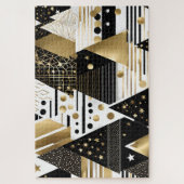 abstracte gouden en zwarte driehoeken puzzel legpuzzel (Verticaal)