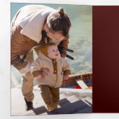 Abstracte gouden enkels op Deep Red Photo Drieluik Kaart (Binnenzijde eerst)