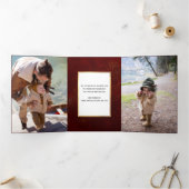 Abstracte gouden enkels op Deep Red Photo Drieluik Kaart (Binnen)