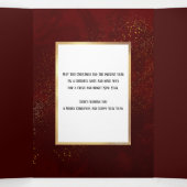 Abstracte gouden enkels op Deep Red Photo Drieluik Kaart (Binnenkant midden)