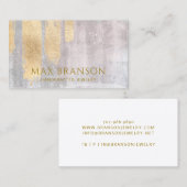 Abstracte gouden Faux Metallic Sieradenontwerper Visitekaartje (Voorkant / Achterkant)