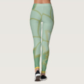 Abstracte gouden Floral Leggings (Achterkant)