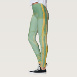 Abstracte gouden Floral Leggings