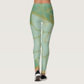 Abstracte gouden Floral Leggings (Achterkant)