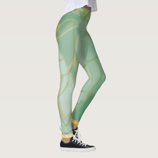 Abstracte gouden Floral Leggings (Rechts)
