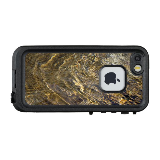 Abstracte gouden fontein water 2 LifeProof iPhone hoesje (Achterkant (horizontaal))
