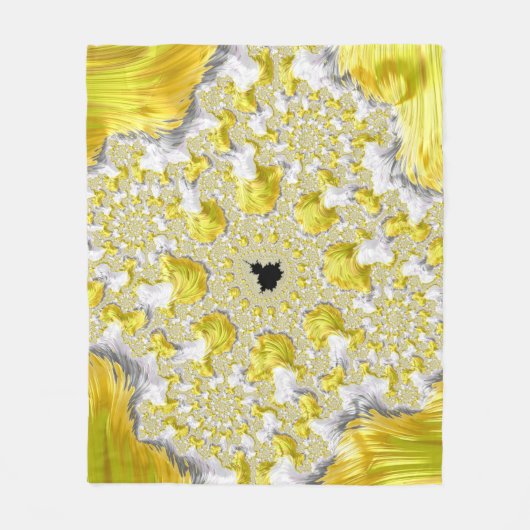 Abstracte Gouden Fractal Fleece Deken (Voorkant)