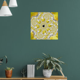 Abstracte Gouden Fractal Poster