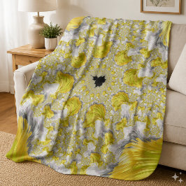 Abstracte Gouden Fractal Sherpa Deken