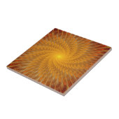 Abstracte gouden fractale keramische Tegel Tegeltje (Zijkant)