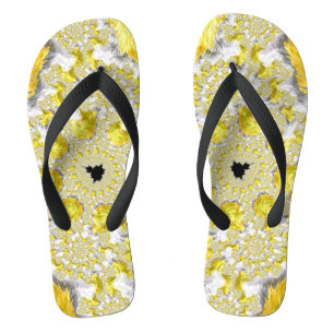 Abstracte gouden gele symmetrische fractal teenslippers