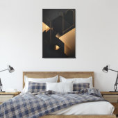 Abstracte Gouden Geometrie Canvas Afdruk (Insitu (Slaapkamer))