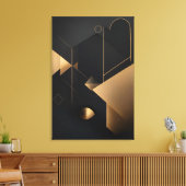 Abstracte Gouden Geometrie Canvas Afdruk (Insitu (Woonkamer))