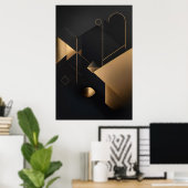 Abstracte Gouden Geometrie Poster (Thuiskantoor)