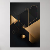 Abstracte Gouden Geometrie Poster (Voorkant)