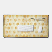 Abstracte  Gouden Geometrische Patroonnaam Bureaumat (Keyboard & Muis)