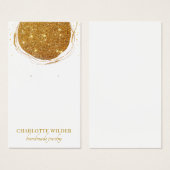 Abstracte Gouden Glitter Circle Oorbel Display Kaa Visitekaartje (Voorkant /achterkant)