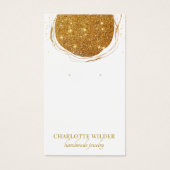 Abstracte Gouden Glitter Circle Oorbel Display Kaa Visitekaartje (Voorkant)