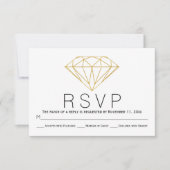Abstracte gouden glitter diamanten bruiloft RSVP k (Voorkant)