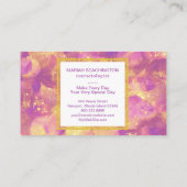 *~* Abstracte Gouden Glitter Paarse Geel Wit Visitekaartje (Achterkant)