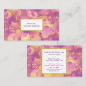 *~* Abstracte Gouden Glitter Paarse Geel Wit Visitekaartje (Voorkant / Achterkant)