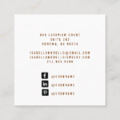 Abstracte Gouden Glitter Script Naam Make-up Artis Vierkante Visitekaartje (Achterkant)