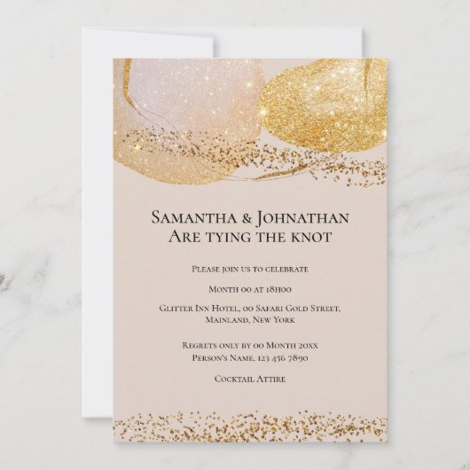 Abstracte gouden glitter vormen moderne budget bru kaart (Voorkant)