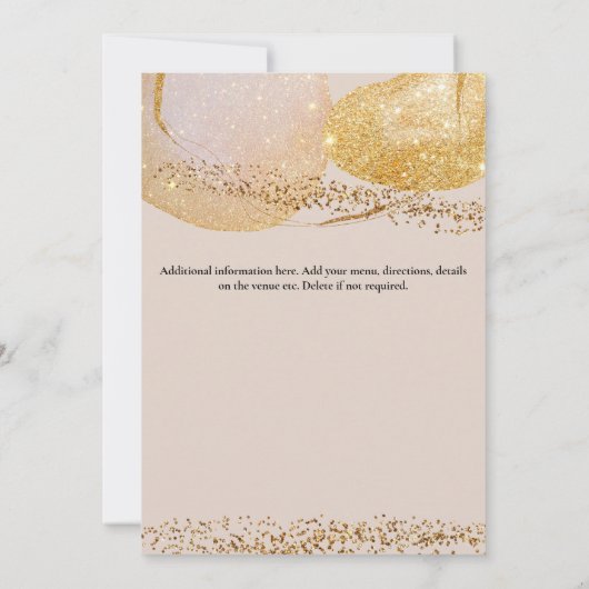 Abstracte gouden glitter vormen moderne budget bru kaart (Achterkant)