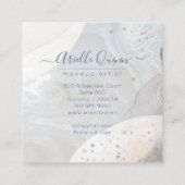 Abstracte Gouden Glitter Waterverf Make-up Artist Vierkante Visitekaartje (Achterkant)