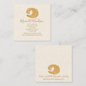 Abstracte gouden glitterpenseel Slag-juwelenmaker Vierkante Visitekaartje (Voorkant / Achterkant)