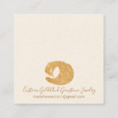 Abstracte gouden glitterpenseel Slag-juwelenmaker Vierkante Visitekaartje (Achterkant)