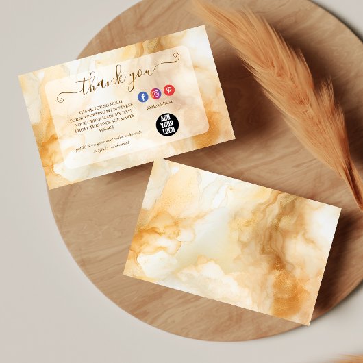 Abstracte gouden golf bedankkaart